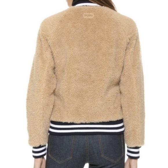 MOTHER fleece snap front letterman jacket L - Picture 3 of 11